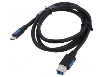 Cablu USB 3.0 B la C, 1m, negru, 5Gbps foto