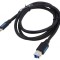 Cablu USB 3.0 B la C, 1m, negru, 5Gbps