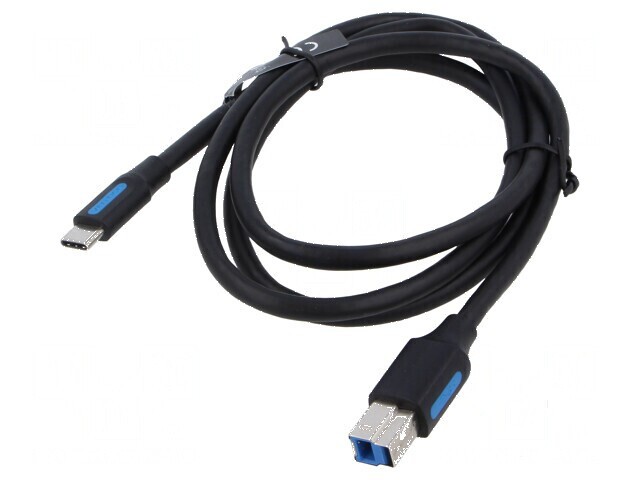 Cablu USB 3.0 B la C, 1m, negru, 5Gbps