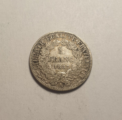 Franta 1 Franc 1887 A foto