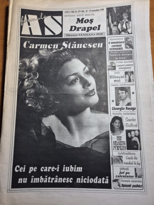 ziarul formula as 16 - 23 noiembrie 1998 - carmen stanescu , mos drapel , gheorghe rosoga , formatia iris