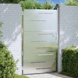 Cumpara ieftin Poarta de gradina 85 x 120 cm Otel inoxidabil Argintiu Blocat