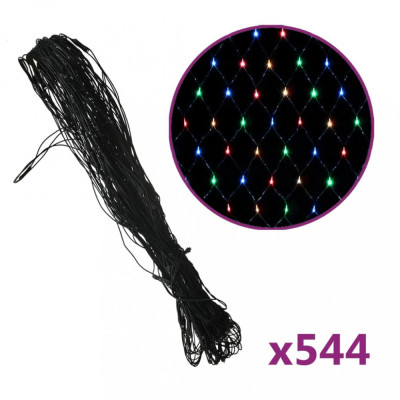 Plasă lumini Crăciun multicolor 4x4 m 544 LED interior/exterior foto