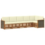 vidaXL Set canapea sectională cu pernă 5 pcs Natural și Crem 3384406