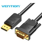 Cablu DisplayPort - VGA 2m 1080P 60Hz 30AWG aurit negru VENTION HBLBH
