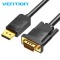 Cablu DisplayPort - VGA 2m 1080P 60Hz 30AWG aurit negru VENTION HBLBH