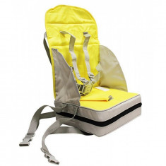 Inaltator scaun de masa portabil si pliabil galben-gri Poupy foto