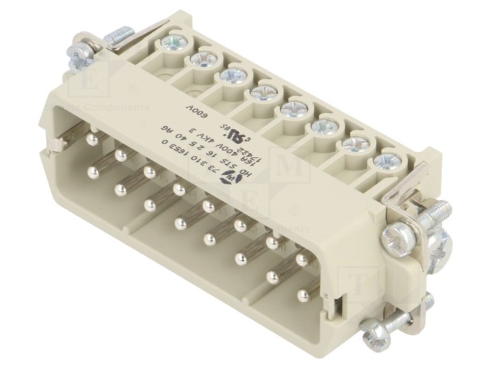 Conector HDC Tată 2x16 Argintat