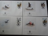 ASCENSION-WWF,fauna pasari-set complet FDC