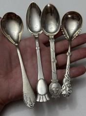 COLECTIE - 4 LINGURI ARGINT 830 - Denmark 1919 - 1937 - 120g. - 7.5lei/gr. !