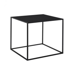 Masuta laterala tip consola, 50x55x55 cm, metal, Negru