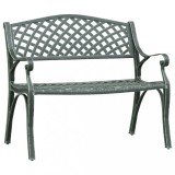 Banca de gradina, verde, 102 cm, aluminiu turnat