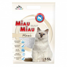 Asternut igienic pentru pisici Miau-Miau, Silicat, 15L foto