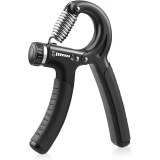 Flexor pentru antebrat, manere cauciuc, anti-alunecare, rezistenta reglabila 5-60kg, din inox/otel, negru