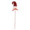 Ornament Brad Crăciun, Stick, Căciulă Spumă, Tinsel Roșu Alb, Fundiță Roșie, 58 cm