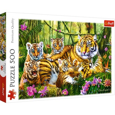 PUZZLE TREFL 500 FAMILIE DE TIGRI foto