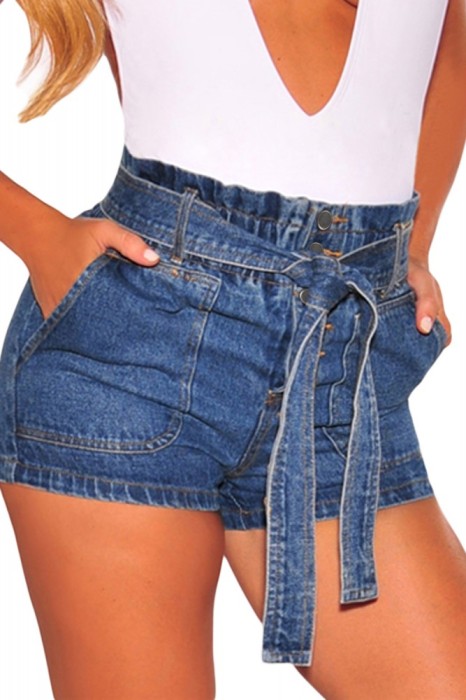 Q425-4 Pantaloni scurti cu cordon in talie