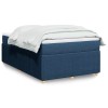 VidaXL Pat box spring cu saltea, albastru, 120x190 cm, material textil 3285559