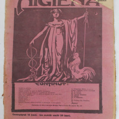 HIGIENA , REVISTA PENTRU PREINTAMPINAREA BOLILOR SI PASTRAREA SANATATII , ANUL II , NR. 40-41 , 1- 15 SEPT. 1913