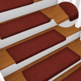 Gossi covorase de scari cusatura punch, 15 buc., rosu, 65x21x4 cm