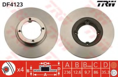 Disc frana DAEWOO MATIZ (KLYA) (1998 - 2016) TRW DF4123 foto