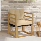 vidaXL Canapea de exterior Lemn solid de Acacia și Textilene Alb 3439031