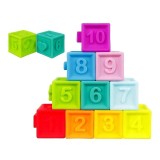 Set 12 cuburi din cauciuc cu forme pentru bebe