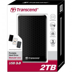 HDD Transcend StoreJet 25A3 2TB USB 2.0/3.0 2,5&amp;#039;&amp;#039; protectie la socuri / fast backup foto