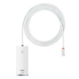 Baseus - Hub Adapter Lite Series (WKQX030502) - Type-C to 4x USB 3.0, Type-C, 2m - White
