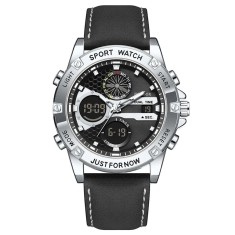 Ceas Bărbați Foxbox FB0089 Argintiu-Negru &ndash; Design Sport Funcții Multiple, Rezistent la Șocuri, Rezistent la Apă 3ATM