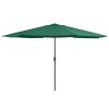 Umbrela Gradina Gossi Verde 390cm Poliester, Protectie UV, Cadru Metalic