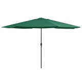 VidaXL Umbrelă de soare de exterior, st&acirc;lp metalic, verde, 390 cm