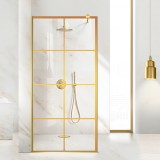 Paravan dus walk-in Aqua Class &reg; Gold, model Mode auriu, sticla clara securizata, 50x195 cm