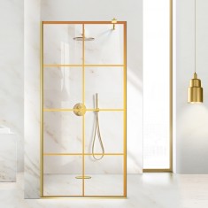 Paravan dus walk-in Aqua Class &reg; Gold, model Mode auriu, sticla clara securizata, 50x195 cm