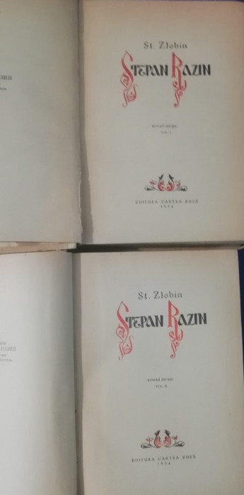myh 415s - St Zlobin - Stepan Razin - 2 volume - ed 1954