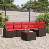 vidaXL Set de canapele pentru grădină Maro poliratan 3346054