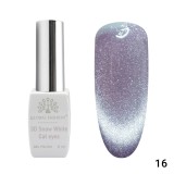 Oja semipermanenta, Snow White, 3D Cat Eye, Global Fashion 8ml, 16