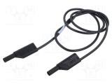 Cablu de măsurare Hirschmann T&amp;M 16A 1m cu izolație și soclu axial 4mm negru