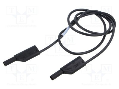 Cablu de măsurare Hirschmann T&amp;amp;M 16A 1m cu izolație și soclu axial 4mm negru foto