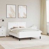 vidaXL Cadru de pat cu benzi LED Alb 140 x 200 cm Piele artificială 3415002