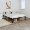 Cadru pat metalic Gossi, 140x200 cm, negru, suport saltea, spatiu depozitare