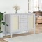 vidaXL Servantă SENJA, aspect ratan alb, 112x40x80 cm, lemn masiv pin 358026