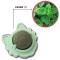 Jucarie interactiva pentru pisicute cu minge rotativa 360&deg; din iarba Catnip pentru curatarea dintilor, 5.5 cm, Verde