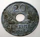 7.745 FRANTA WWII 20 CENTIMES 1943 ZINC
