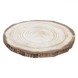 Suport Lumanari Lemn Buturuga, Diametru 23 cm, Inaltime 2 cm, Natural, 4 Picioare Antiderapante, Oem