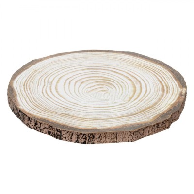 Suport Lumanari Lemn Buturuga, Diametru 23 cm, Inaltime 2 cm, Natural, 4 Picioare Antiderapante foto