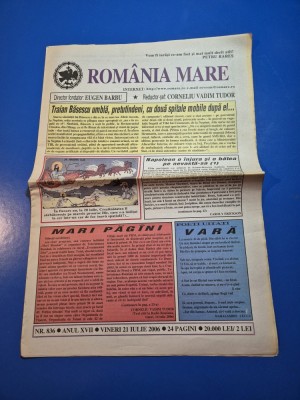 ziarul romania mare 21 iulie 2006 - redactor sef corneliu vadim tudor foto