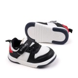 Adidasi negri cu insertii albe pentru copii - MyBaby (Marime Disponibila: 9-12