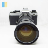 Nikon FE cu obiectiv Vivitar Series 1 28-90mm f/2.8-3.5 Macro Focusing