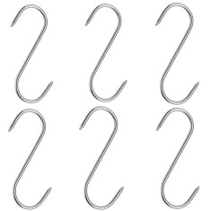 Set sase Carlige afumatoare carne , macelarie DEPOX&reg; , 16 cm , metal